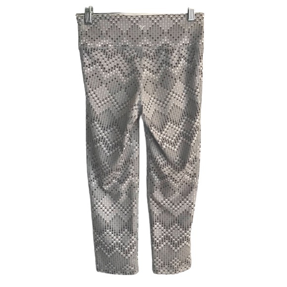 🔴 4/$15 Old Navy gray black white chevron dot print capri leggings size S EUC - Picture 2 of 8